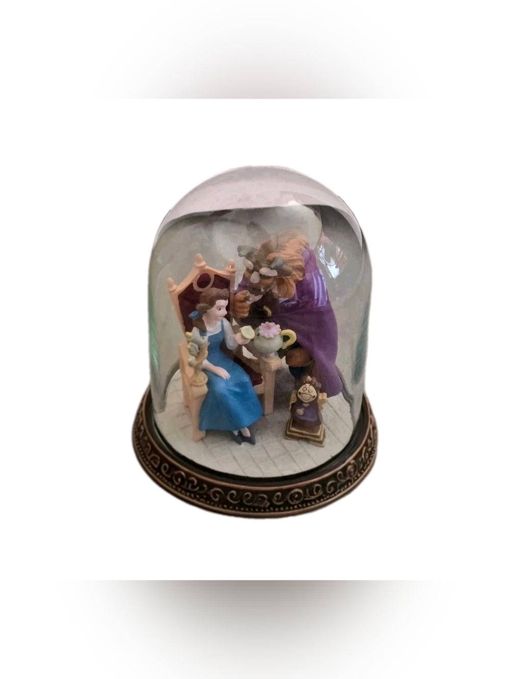 Disney Beauty and the Beast Belle Beast Glass Dome Cloche Zhang Yuqing Figurine